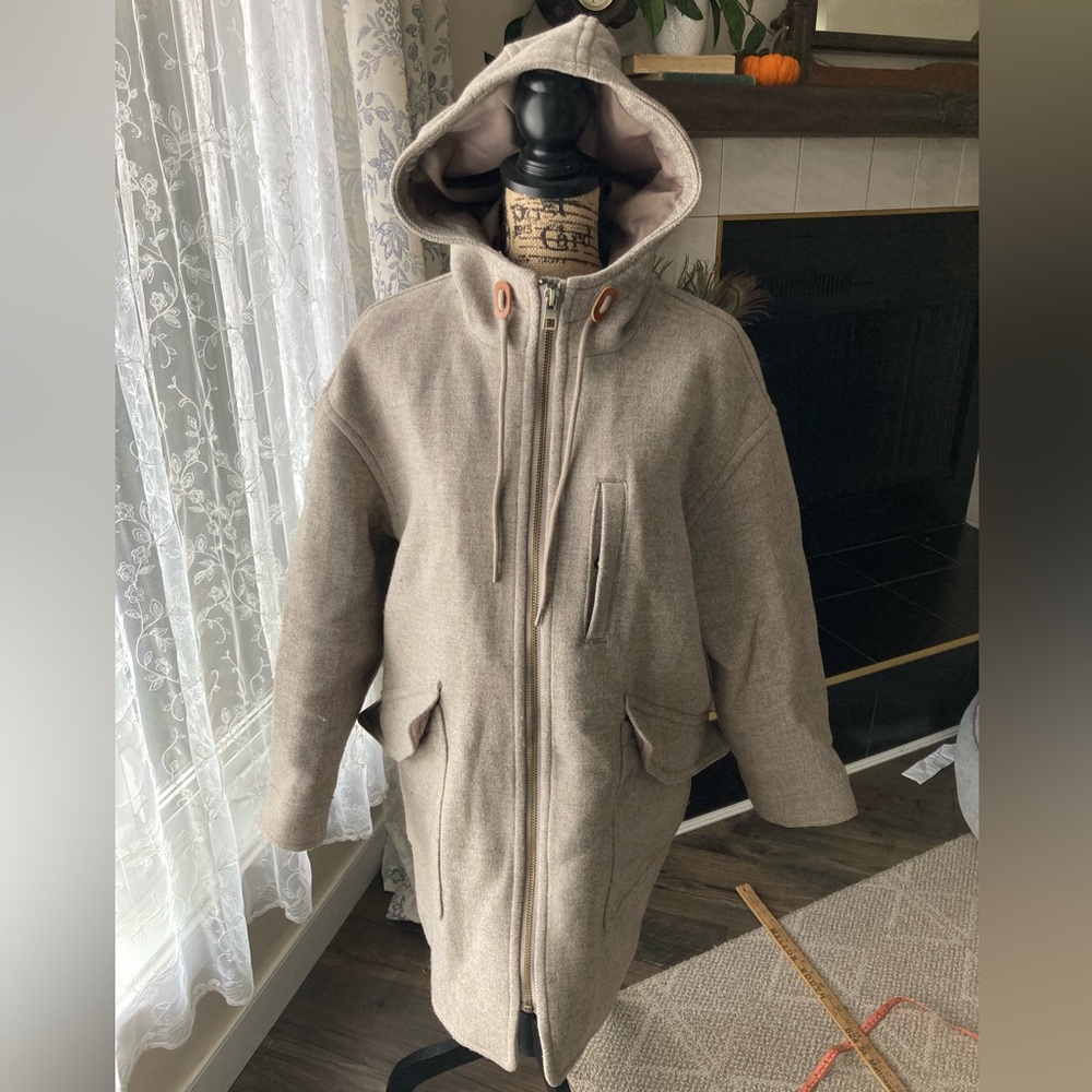 Madewell Wool Lynnford Coat in Insuluxe Fabric in Undyed Shiitake Malange Sz L